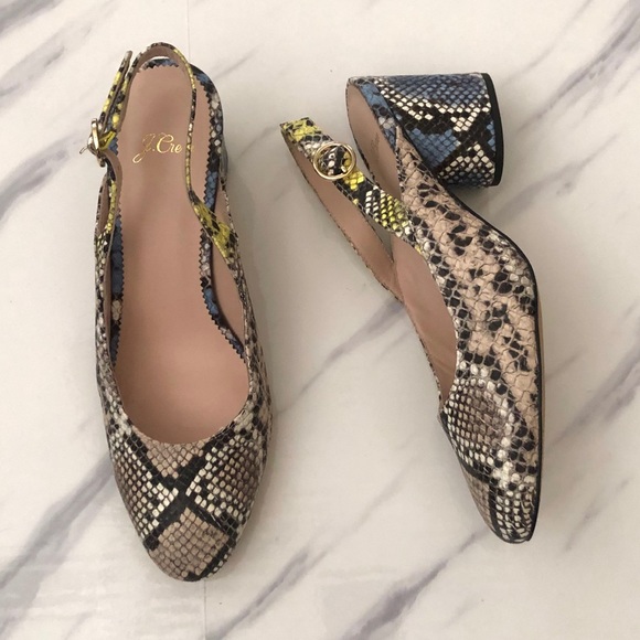 J. Crew Shoes - J. Crew Slingback Sage Pump sz 8.5 Mixed Snake